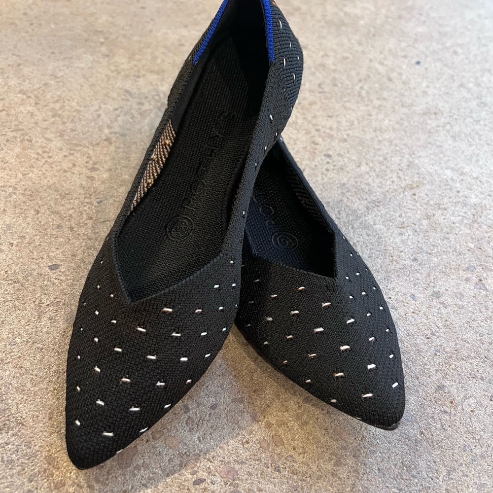 Rothy’s Point in Ivory Dot - Women’s Flat Shoes